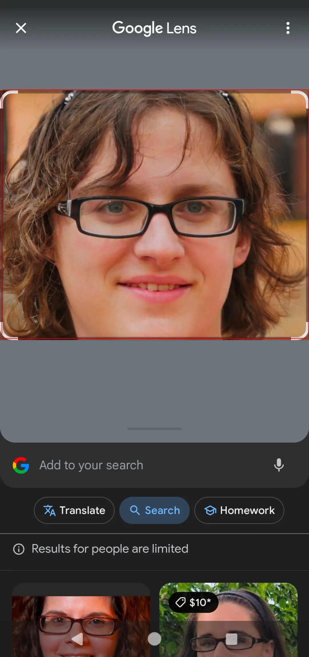 Ảnh chân dung được tạo bởi AI đang được tìm kiếm bằng Google Lens để phát hiện nguồn gốc