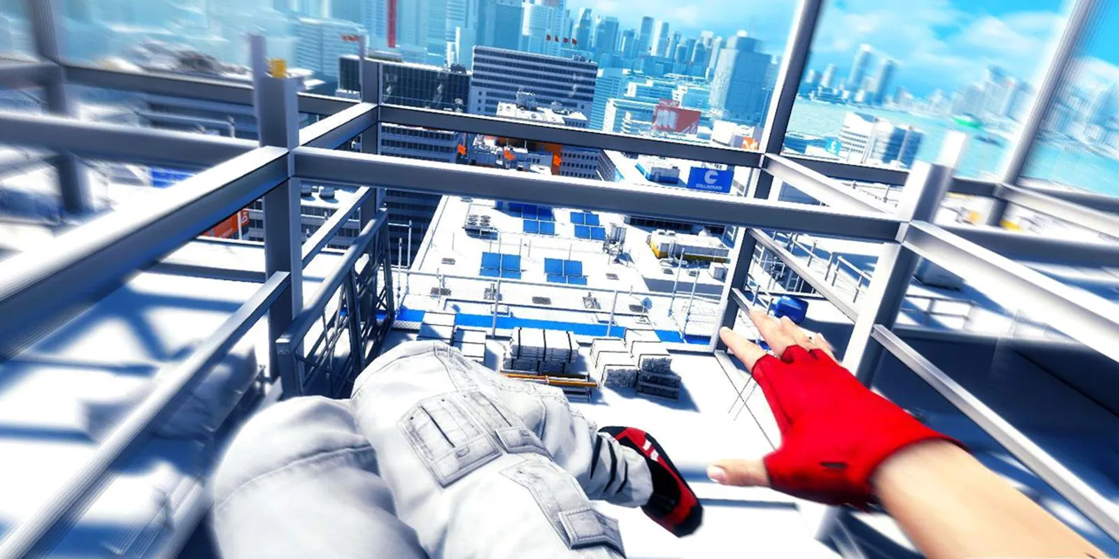 Ảnh trong game Mirror's Edge, đại diện cho game cũ và khả năng tương thích của card đồ họa NVIDIA.