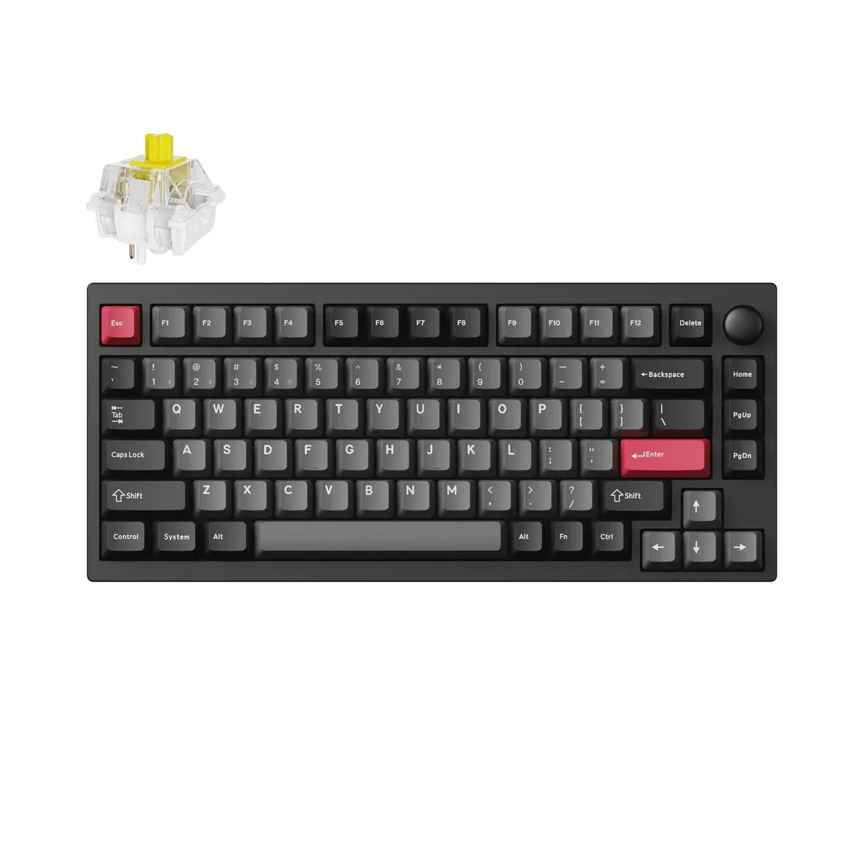 Bàn phím gaming cơ không dây Keychron Lemokey P1 Pro màu đen carbon với switch Banana, nổi bật về thiết kế và tính năng.