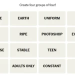 Bảng từ chưa sắp xếp của game NYT Connections số 652, hiển thị các từ cần phân loại cho ngày 24 tháng 3.