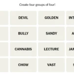 Bảng từ Connections NYT chưa được sắp xếp cho thử thách ngày 19 tháng 4 năm 2025.