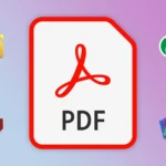 Biểu tượng Adobe PDF cùng các logo trình chỉnh sửa PDF khác, minh họa sự đa dạng nhưng phổ biến của định dạng này.