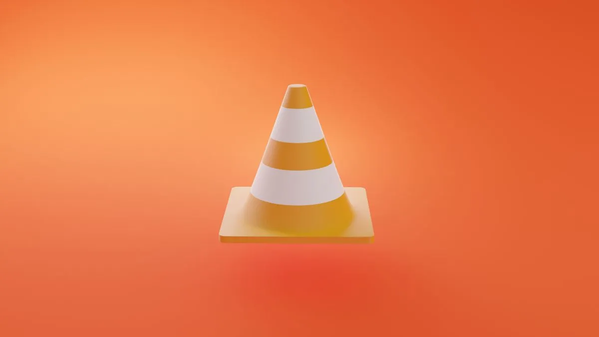 Biểu tượng hình nón giao thông đặc trưng của trình phát đa phương tiện VLC Media Player.