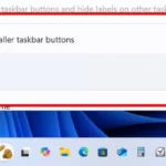 Biểu tượng thu nhỏ trên Taskbar Windows 11 hiển thị tùy chọn kích thước mới trong bản Insider Preview.