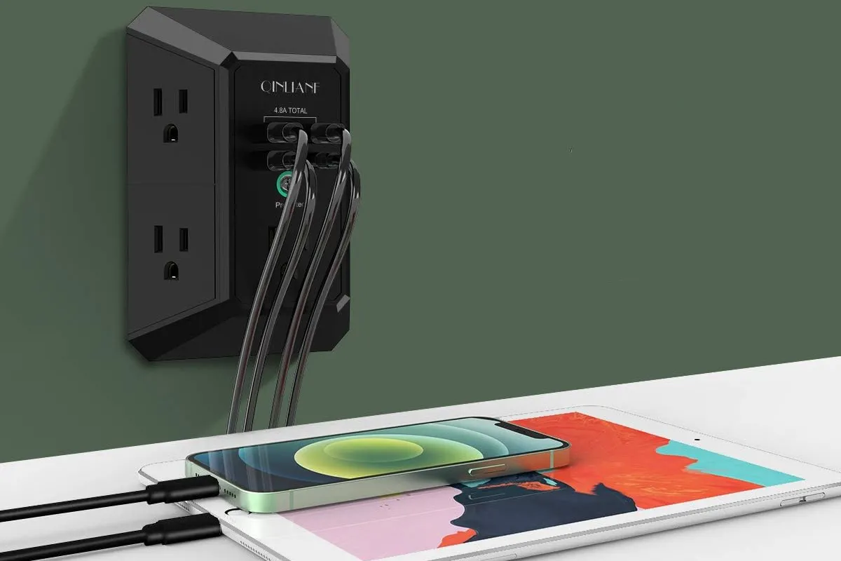 Bộ chống sét gắn tường Qinlianf với cổng USB và thiết kế tối giản