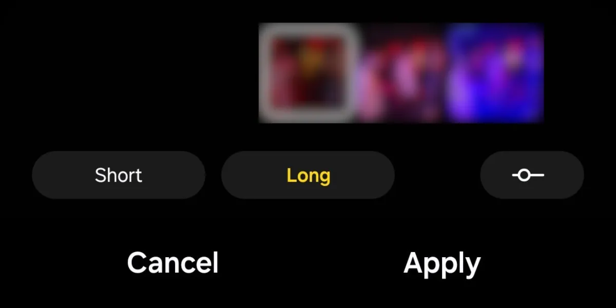 Các tùy chọn thời lượng video ngắn, dài và tùy chỉnh trong studio ảnh của Galaxy S25