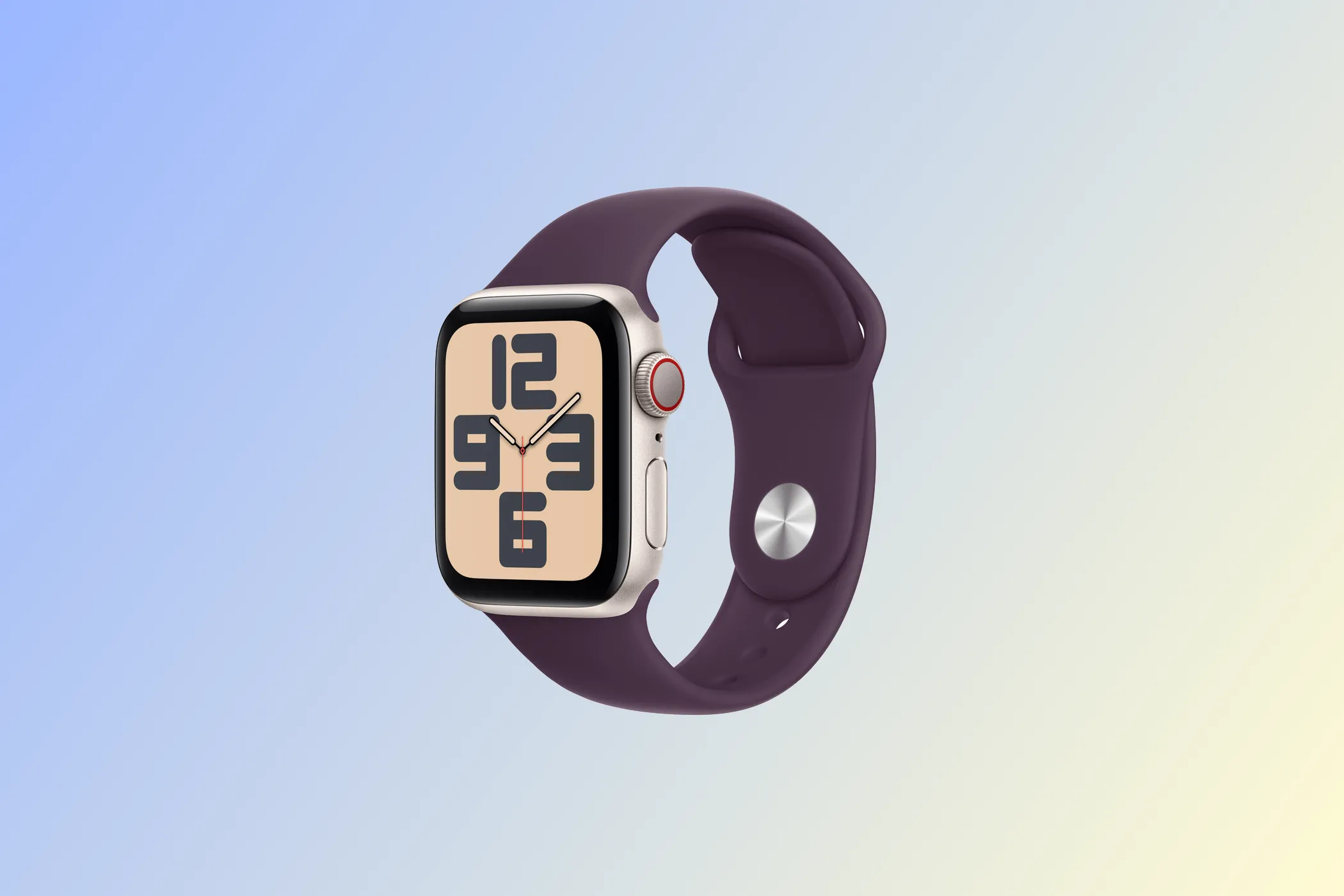 Cận cảnh dây đeo Apple Sport Band màu xanh đậm, với thiết kế đơn giản nhưng mang lại sự thoải mái và cố định chắc chắn.