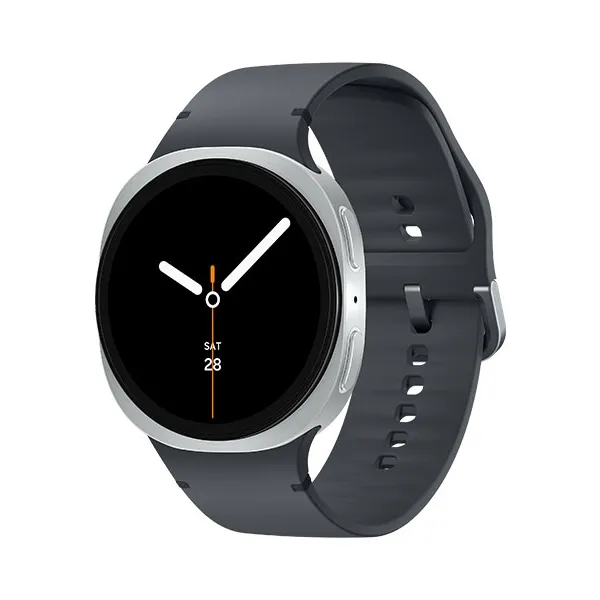 Cận cảnh Samsung Galaxy Watch 8 với thiết kế mới, màn hình tròn và các cảm biến ở mặt dưới.