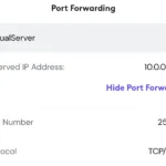 Cấu hình chuyển tiếp cổng cần thiết cho Minecraft.
