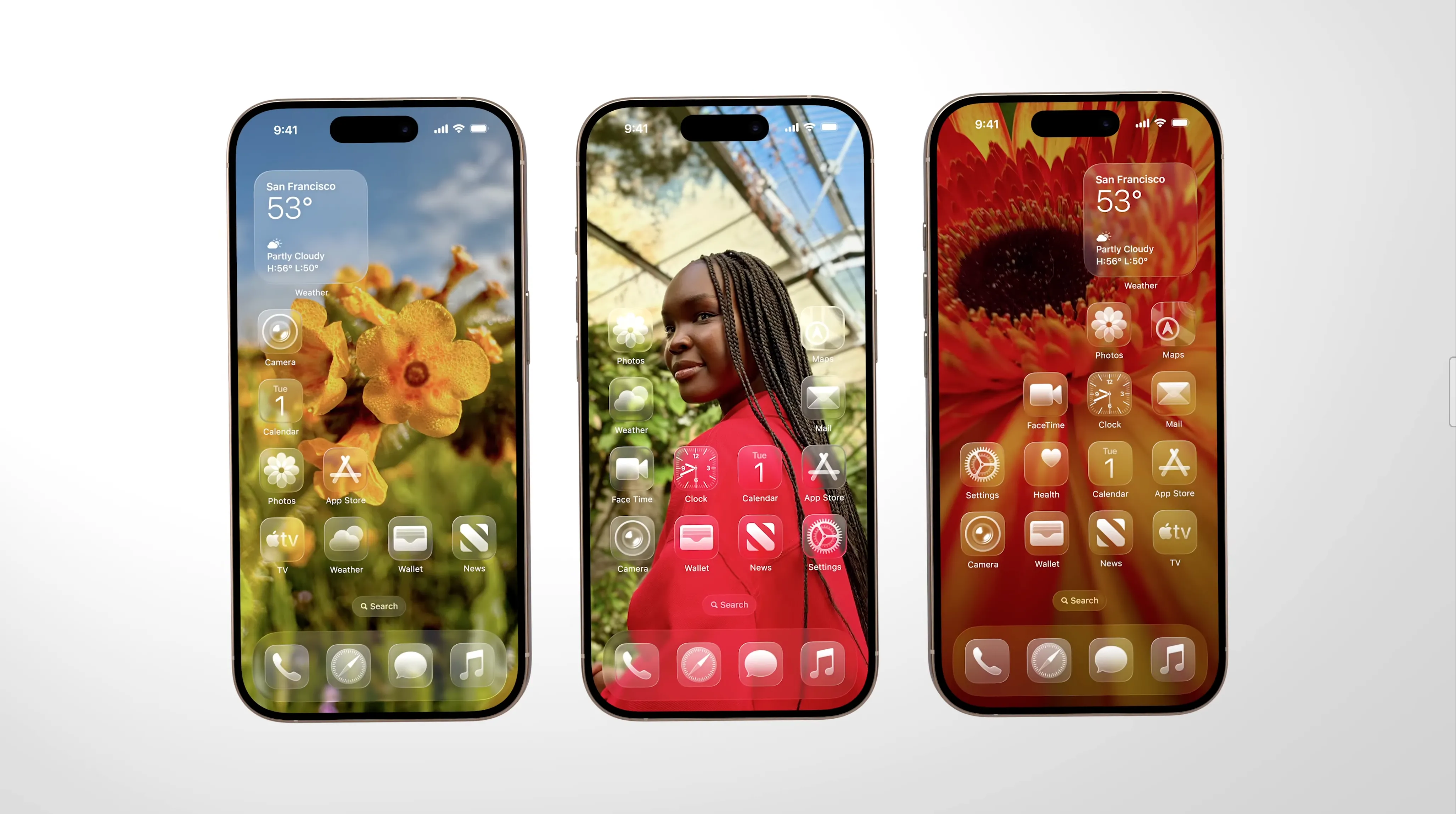 Chế độ Clear Look của iOS 26 Liquid Glass, mang lại giao diện trong suốt và tối giản.