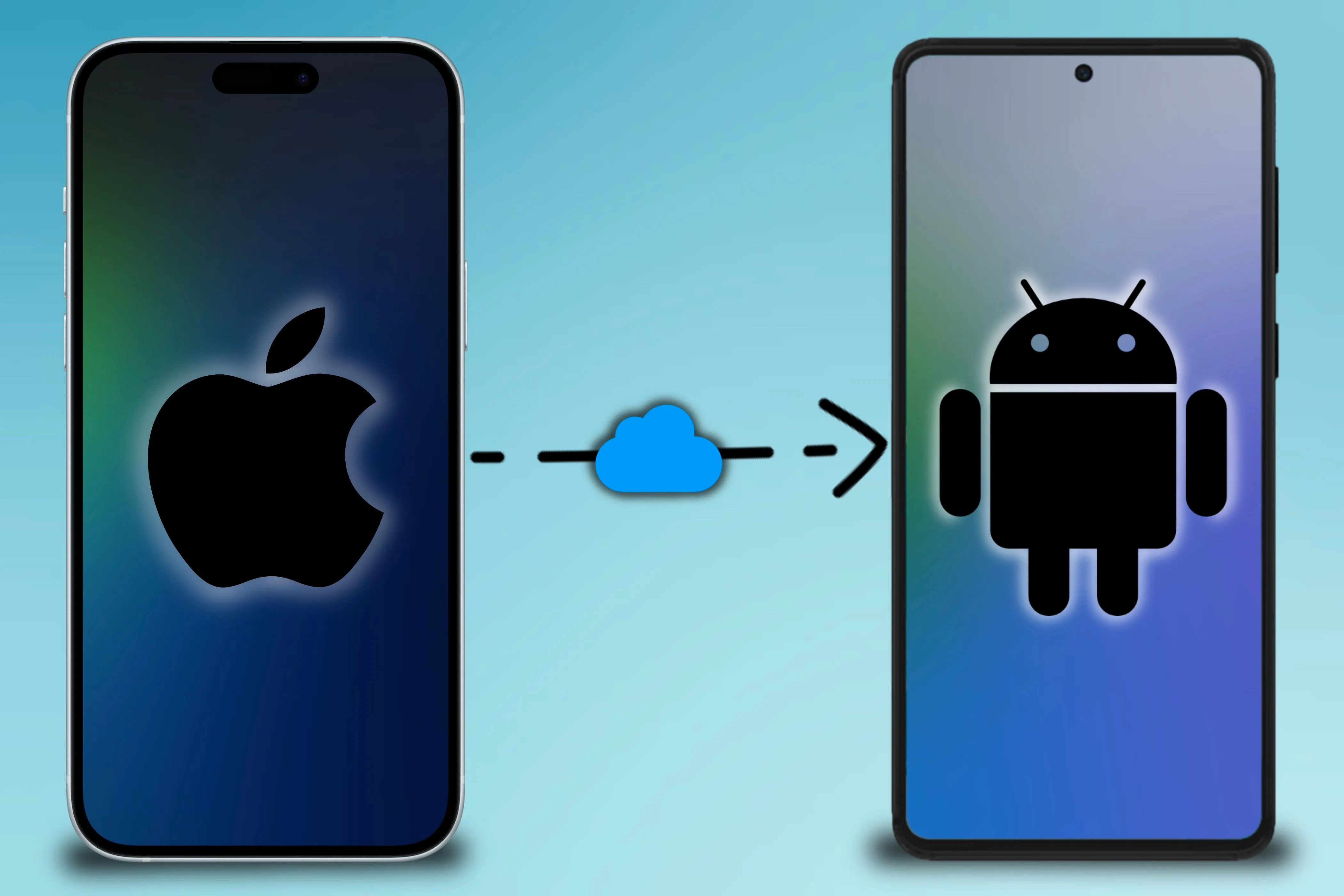 Chia sẻ dữ liệu iCloud từ iPhone sang điện thoại Android, minh họa khả năng tương thích đa nền tảng của Apple Family Sharing.