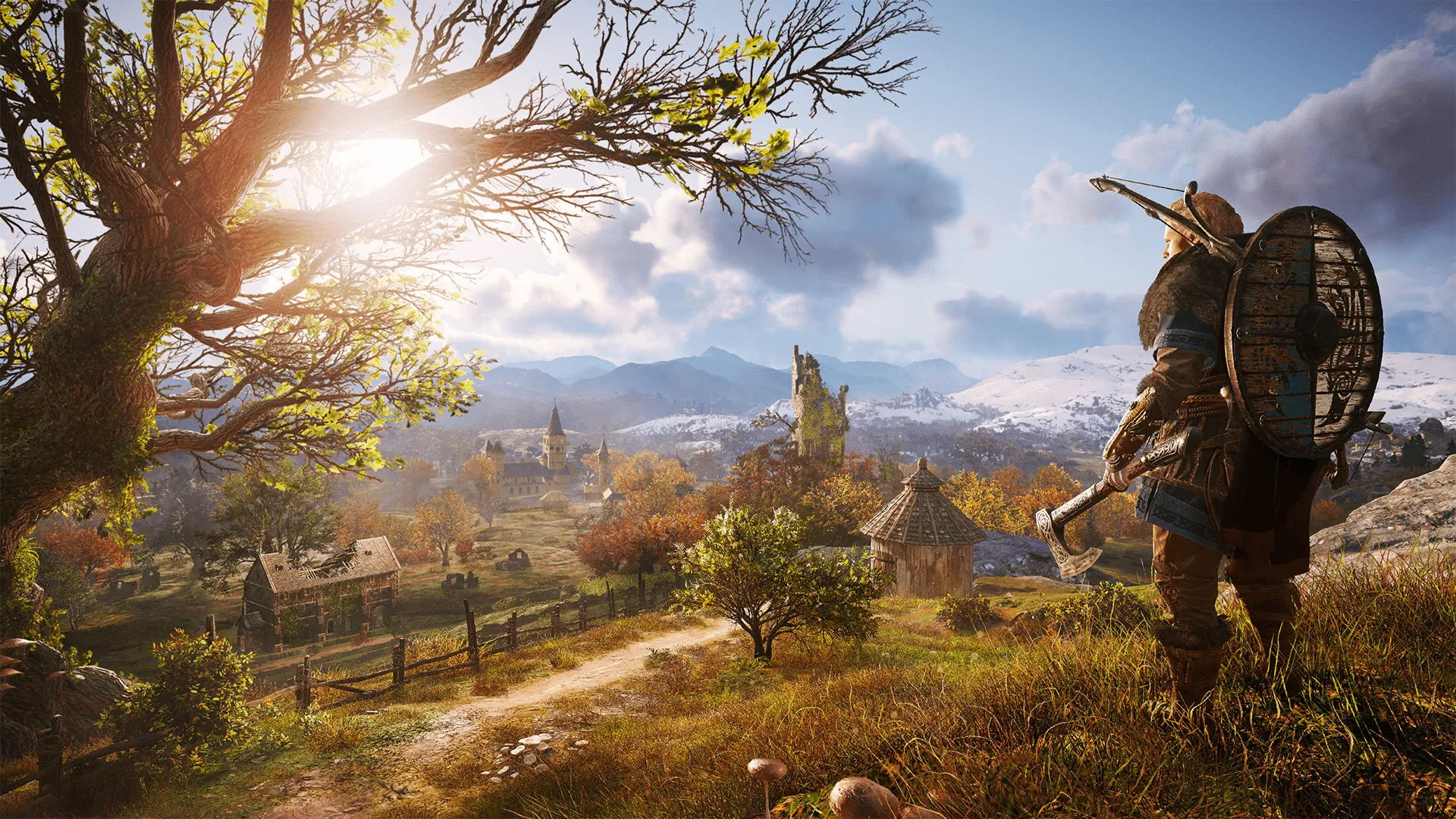 Chiến binh Viking Eivor, nhân vật chính của Assassin's Creed Valhalla, đang chiến đấu