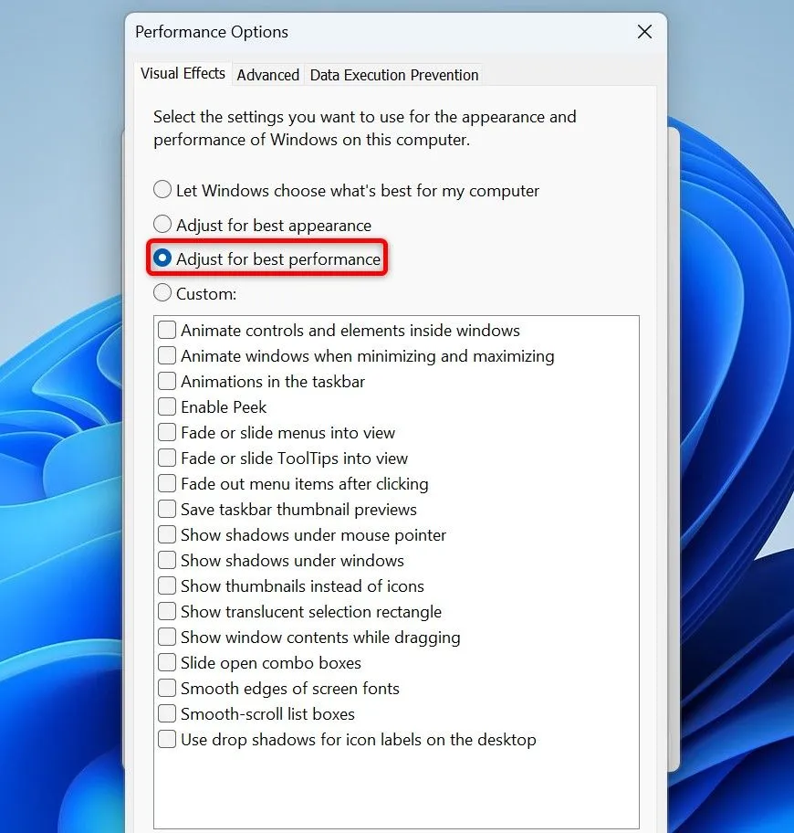 Chọn cài đặt hiệu suất tốt nhất cho Windows 11