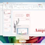 Copilot Vision Desktop Share hỗ trợ người dùng tạo slide PowerPoint về trí tuệ nhân tạo, minh họa khả năng AI phân tích và tương tác với nội dung màn hình.