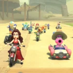 Dàn nhân vật chuẩn bị xuất phát trong cuộc đua Mario Kart World trên Nintendo Switch 2, thể hiện đồ họa sắc nét.
