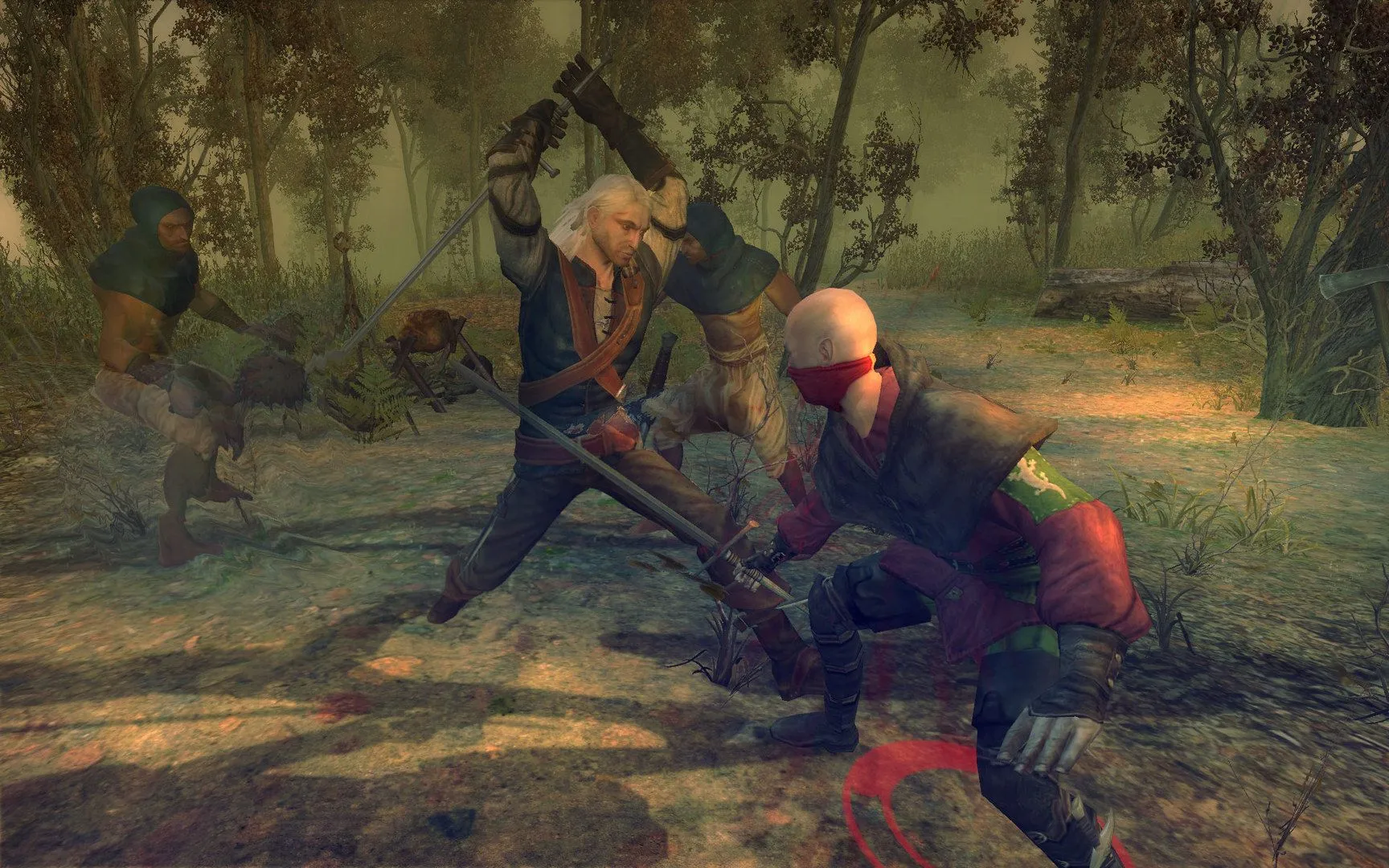 Geralt of Rivia, nhân vật chính của The Witcher (2007), trong một khung cảnh đậm chất fantasy, minh họa cho tựa game RPG đột phá của CD Projekt RED.