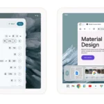 Giao diện chế độ desktop của Android 16 trên màn hình ngoài, hiển thị đa nhiệm cửa sổ ứng dụng và thanh tác vụ