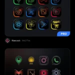 Giao diện chính Icon Pack Studio hiển thị các gói icon Android phổ biến và thịnh hành để tải về.
