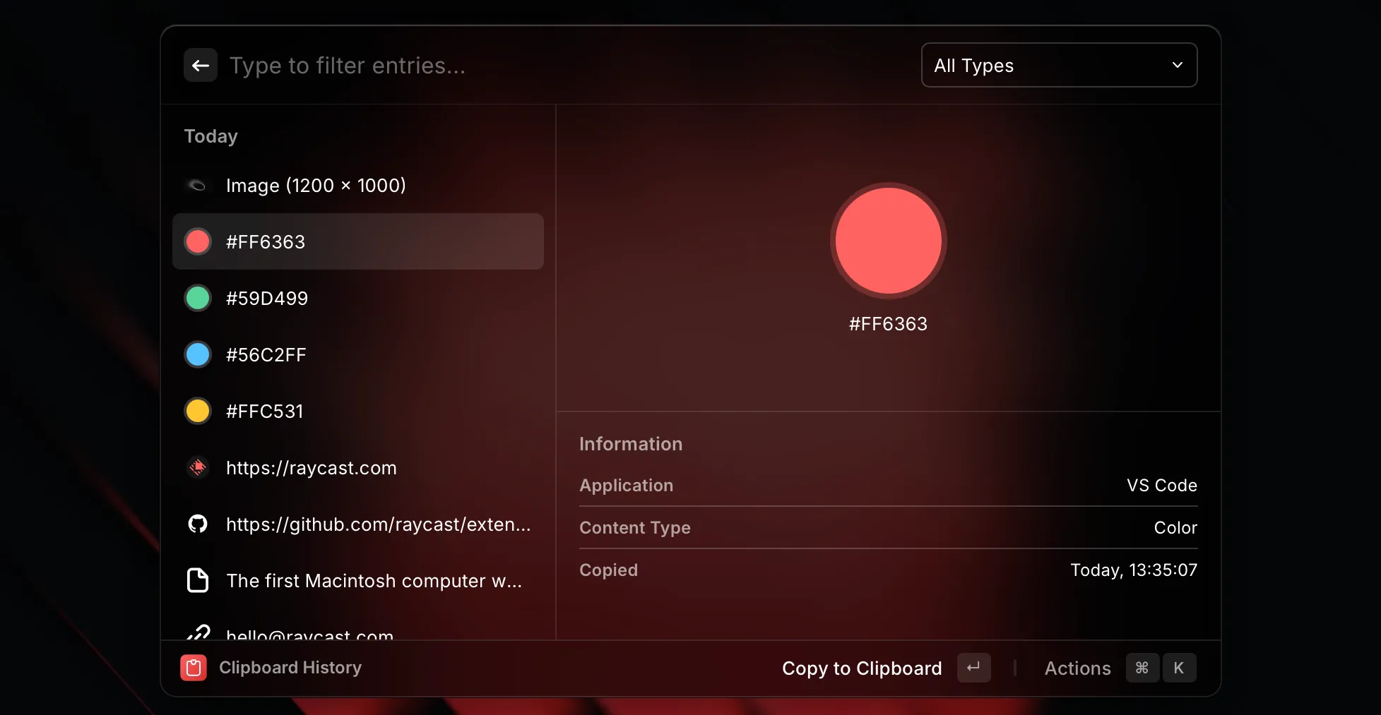 Giao diện công cụ tìm kiếm và khởi chạy Raycast trên macOS, hiển thị cửa sổ lệnh nhanh và các tùy chọn mở rộng cho năng suất làm việc.