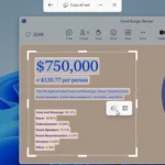 Giao diện Snipping Tool trên Windows 11 minh họa tính năng trích xuất văn bản (OCR) từ slide thuyết trình.