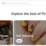 Giao diện trang Khám phá (Explore) của Pinterest hiển thị các gợi ý nội dung và ghim mới