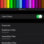 Giao diện tùy chọn Bộ lọc màu và thang cường độ trên iPhone.