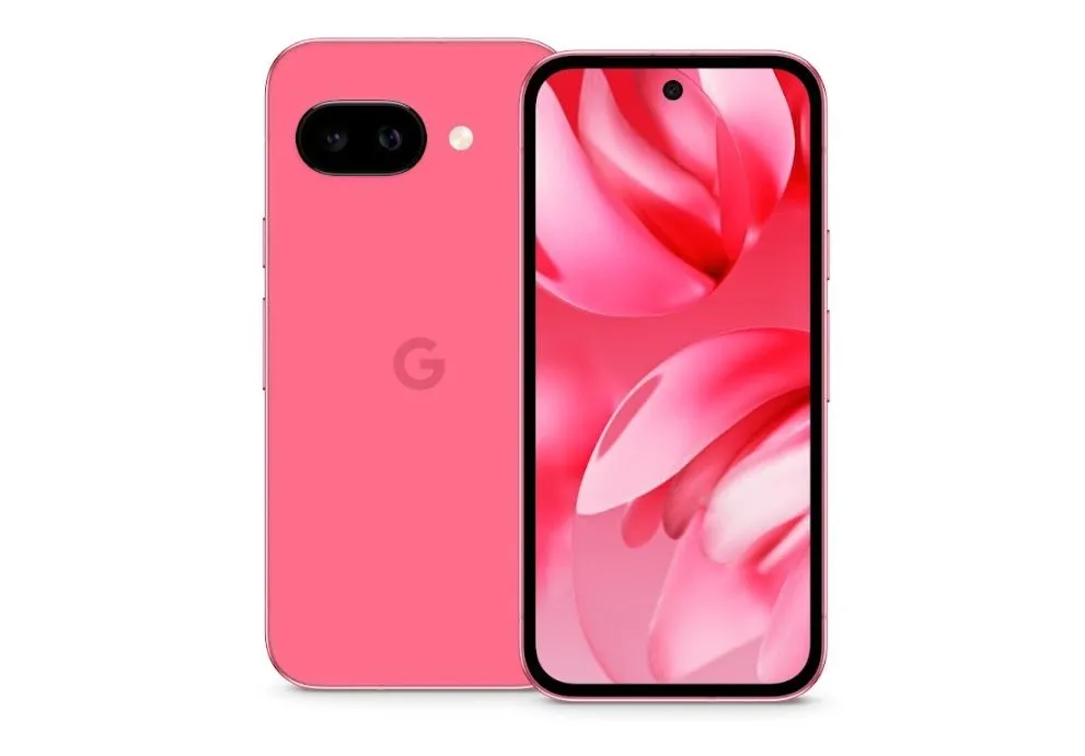 Google Pixel 9a với phiên bản màu hồng đào (Peony) nổi bật.