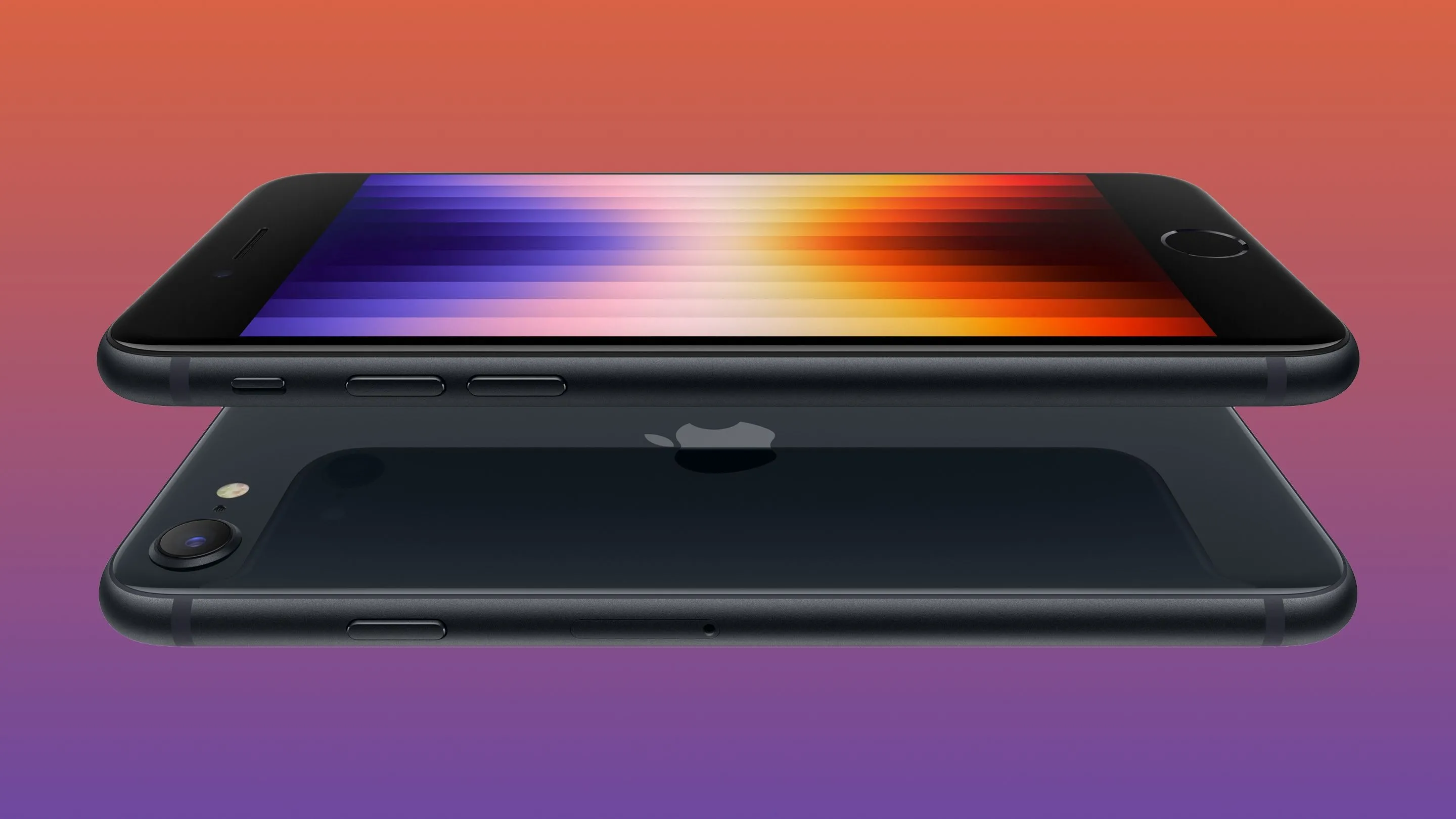 Hai chiếc iPhone SE thế hệ thứ ba năm 2022 với các tùy chọn màu sắc