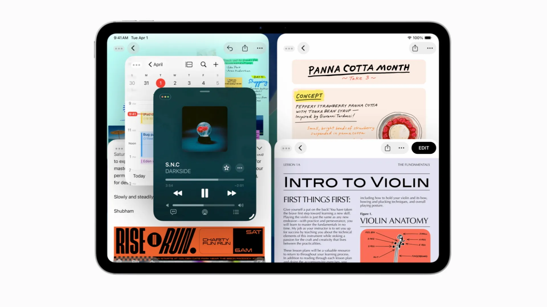 Hệ thống cửa sổ đa nhiệm cải tiến trên iPadOS 26 cho phép mở và điều chỉnh kích thước nhiều ứng dụng cùng lúc