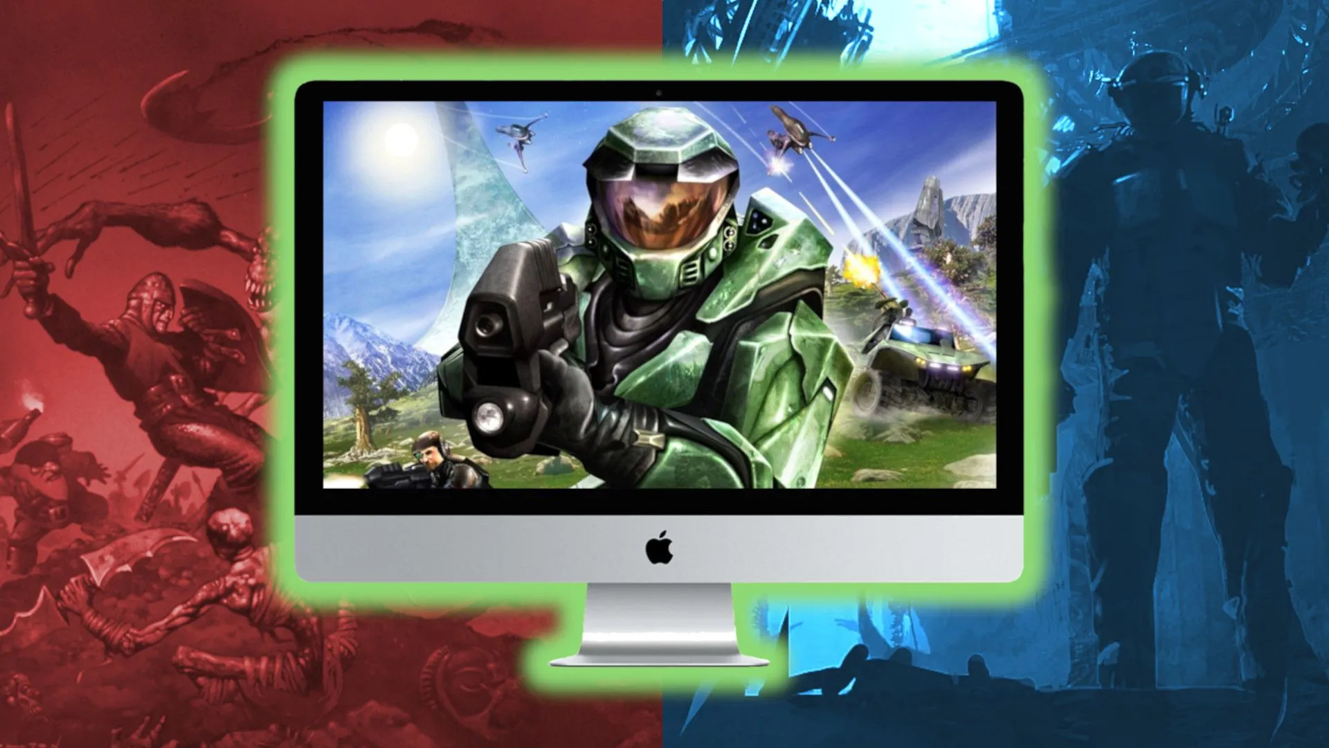 Hình ảnh game Halo khi còn đang được phát triển dưới dạng game chiến thuật thời gian thực trên Mac