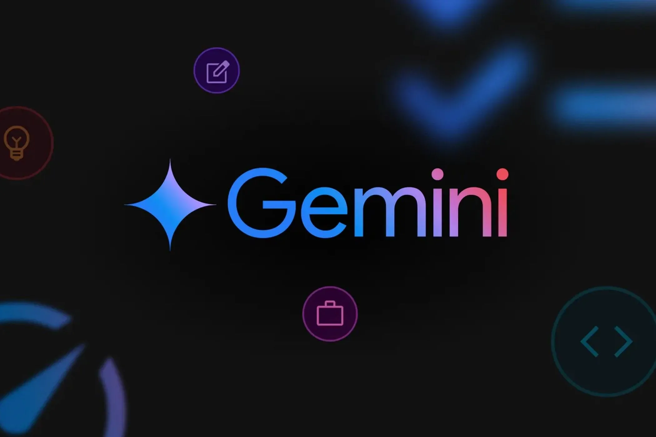 Hình ảnh logo Google Gemini trên nền đen, đại diện cho công nghệ AI chatbot.