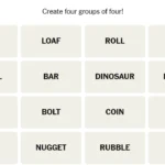 Hình ảnh minh họa các từ chưa được sắp xếp trong game Connections của New York Times vào ngày 3 tháng 3 năm 2025, thể hiện thử thách ban đầu của câu đố.