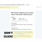 Hình ảnh minh họa một email lừa đảo giả mạo từ X (Twitter) với địa chỉ email không hợp lệ, cảnh báo người dùng không nên nhấp vào.