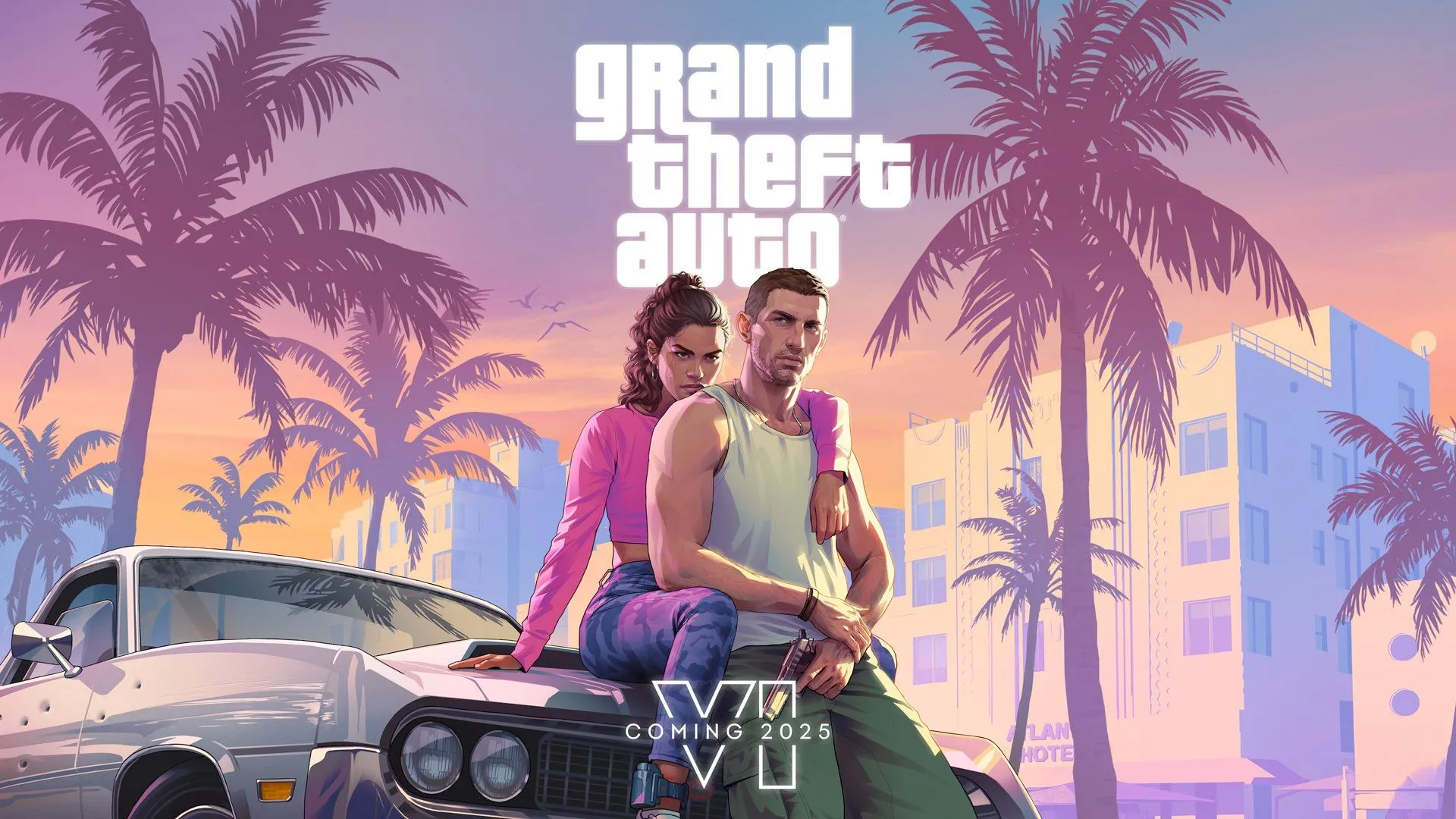 Hình ảnh nghệ thuật quảng bá tựa game Grand Theft Auto VI sắp ra mắt