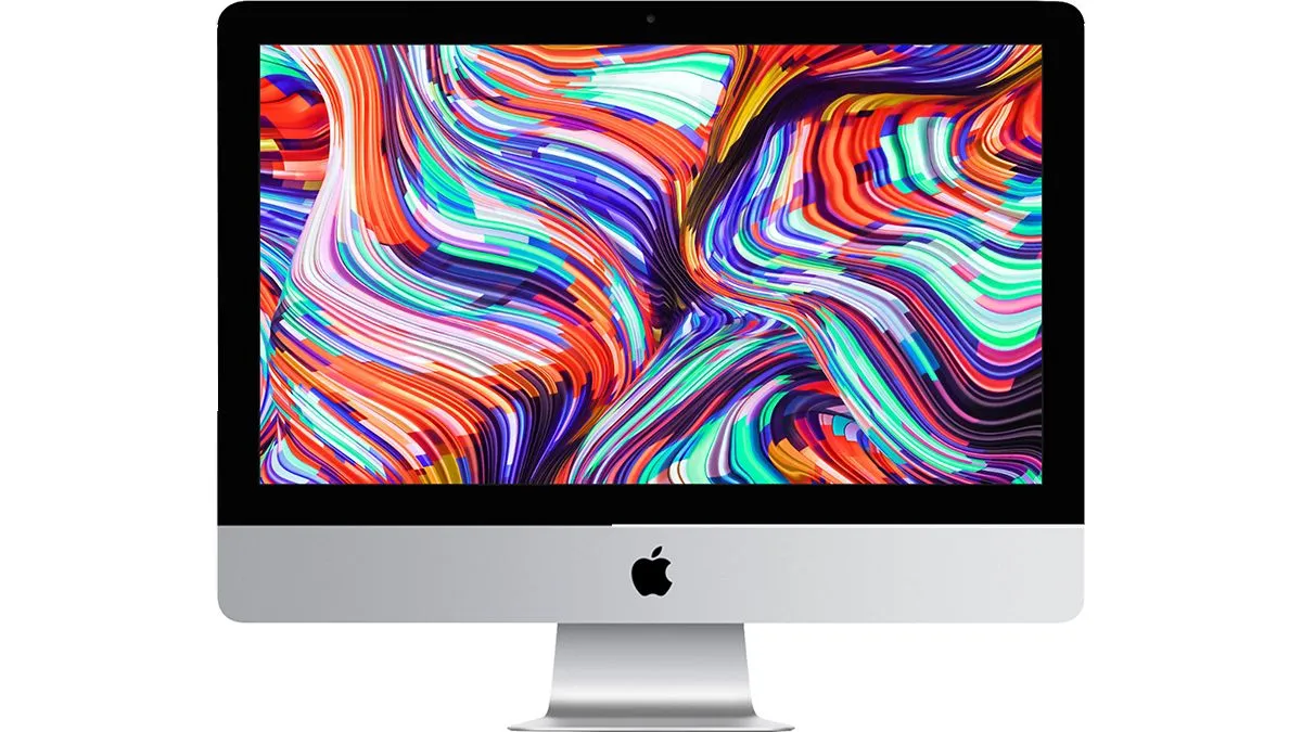 iMac Unibody mỏng 21.5 inch màu bạc, minh họa thiết kế siêu mỏng của Apple.