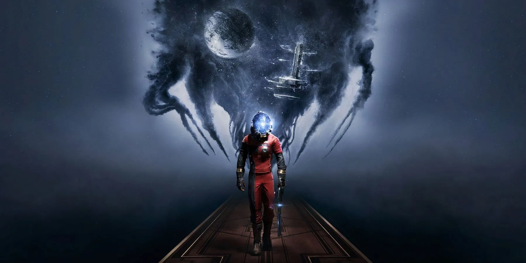 Không gian đáng sợ bên trong trạm không gian Talos I trong tựa game immersive sim Prey (2017).
