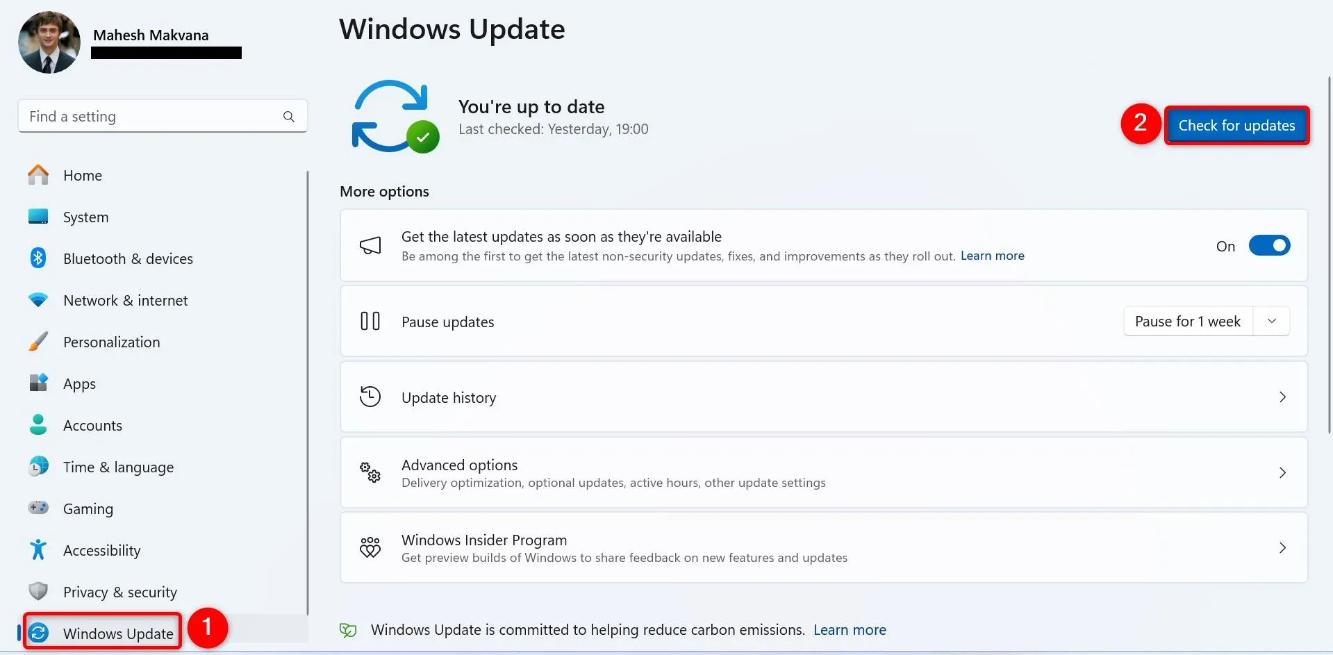 Kiểm tra và cập nhật Windows 11