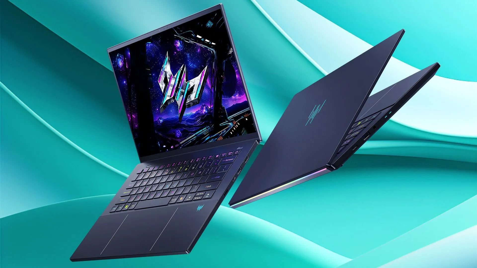 Laptop Acer Predator Triton 14 AI hiển thị từ hai góc độ