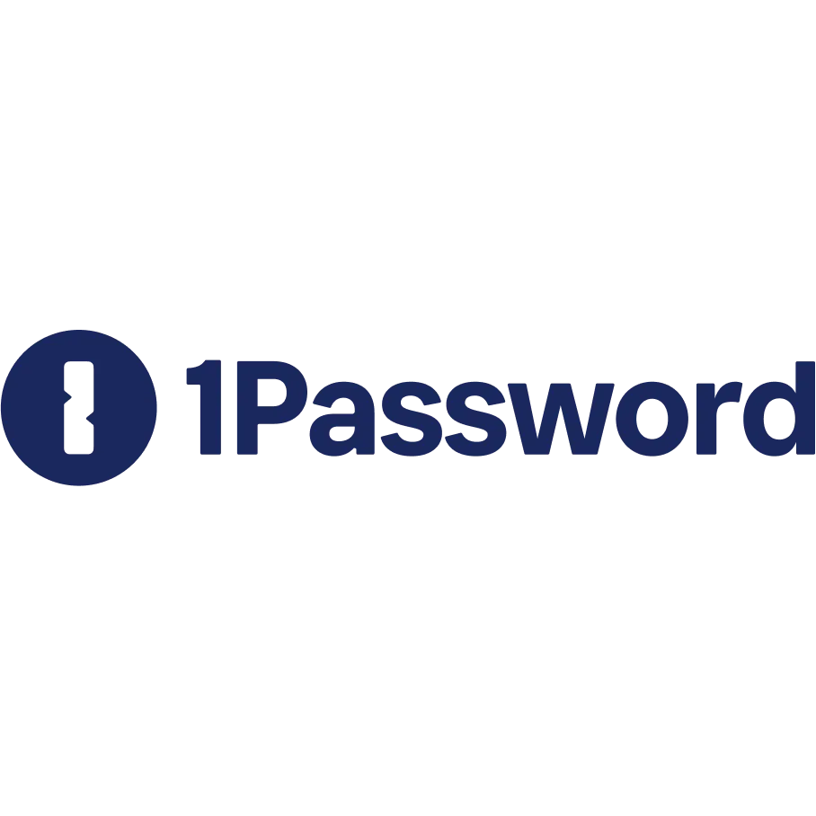 Logo 1Password màu xanh dương đặc trưng, biểu tượng của phần mềm quản lý mật khẩu an toàn.