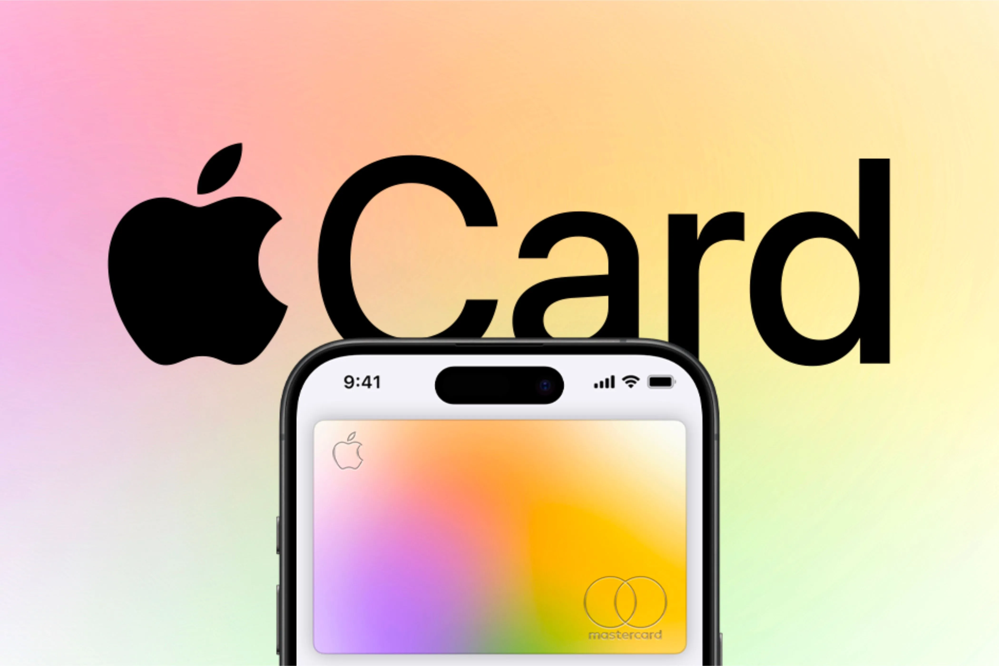 Logo Apple Card và hình ảnh iPhone hiển thị thẻ Apple Card trong ứng dụng Wallet