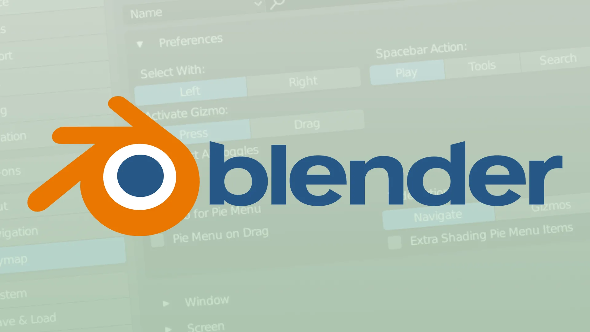 Logo Blender màu cam trên nền đen, với các hình khối 3D minh họa