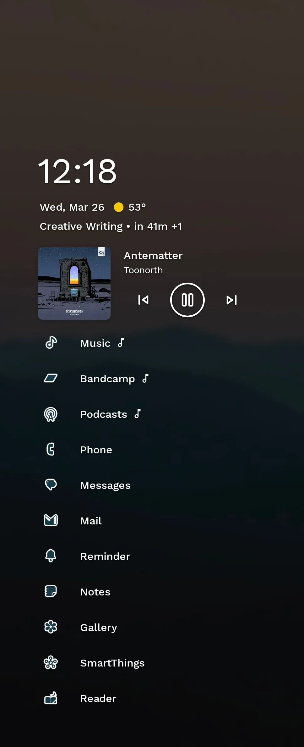 Màn hình chính của Niagara Launcher hiển thị các icon ứng dụng đã được tùy chỉnh, mang lại giao diện đồng bộ và đẹp mắt.