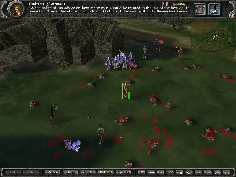 Màn hình gameplay của Myth II: Soulblighter, một tựa game chiến thuật thời gian thực thành công lớn của Bungie, phát hành trên cả Mac và Windows.