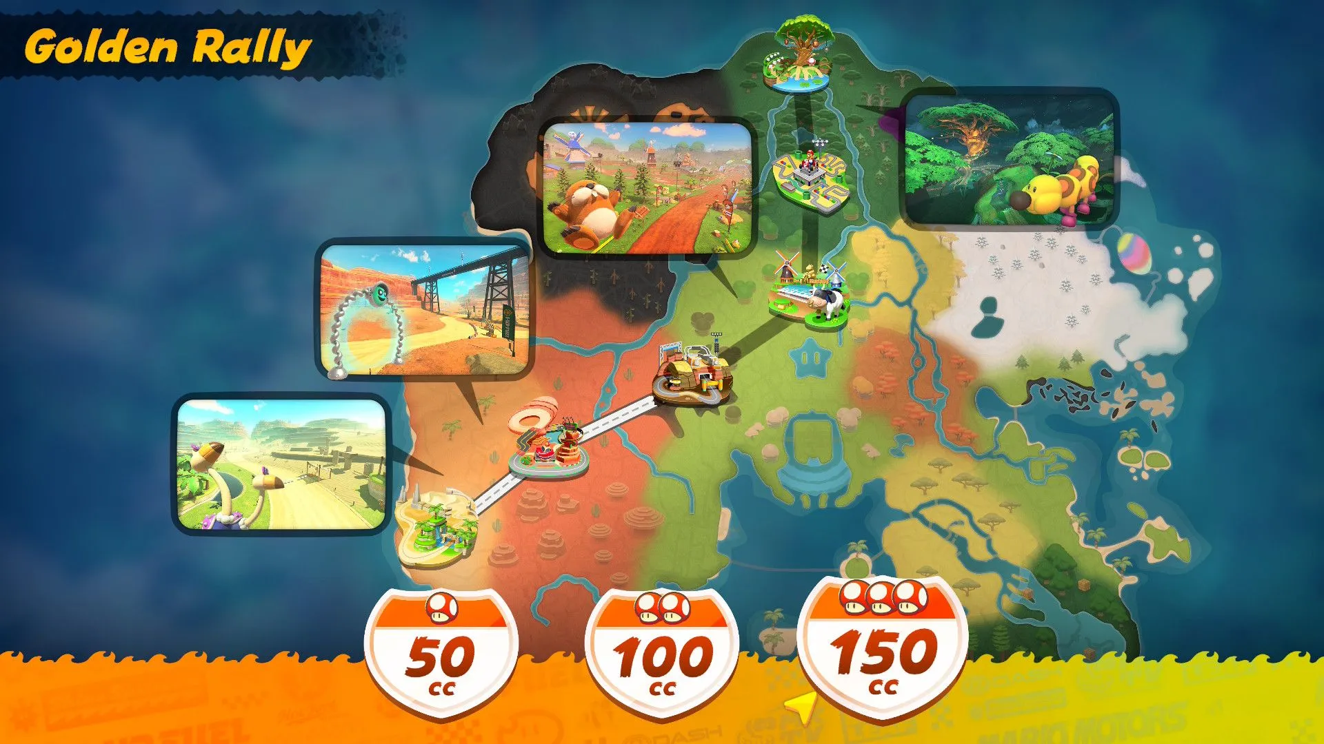 Màn hình hiển thị chế độ Knockout Tour trong Mario Kart World, nơi 24 tay đua cạnh tranh để trụ lại đến cuối cùng.