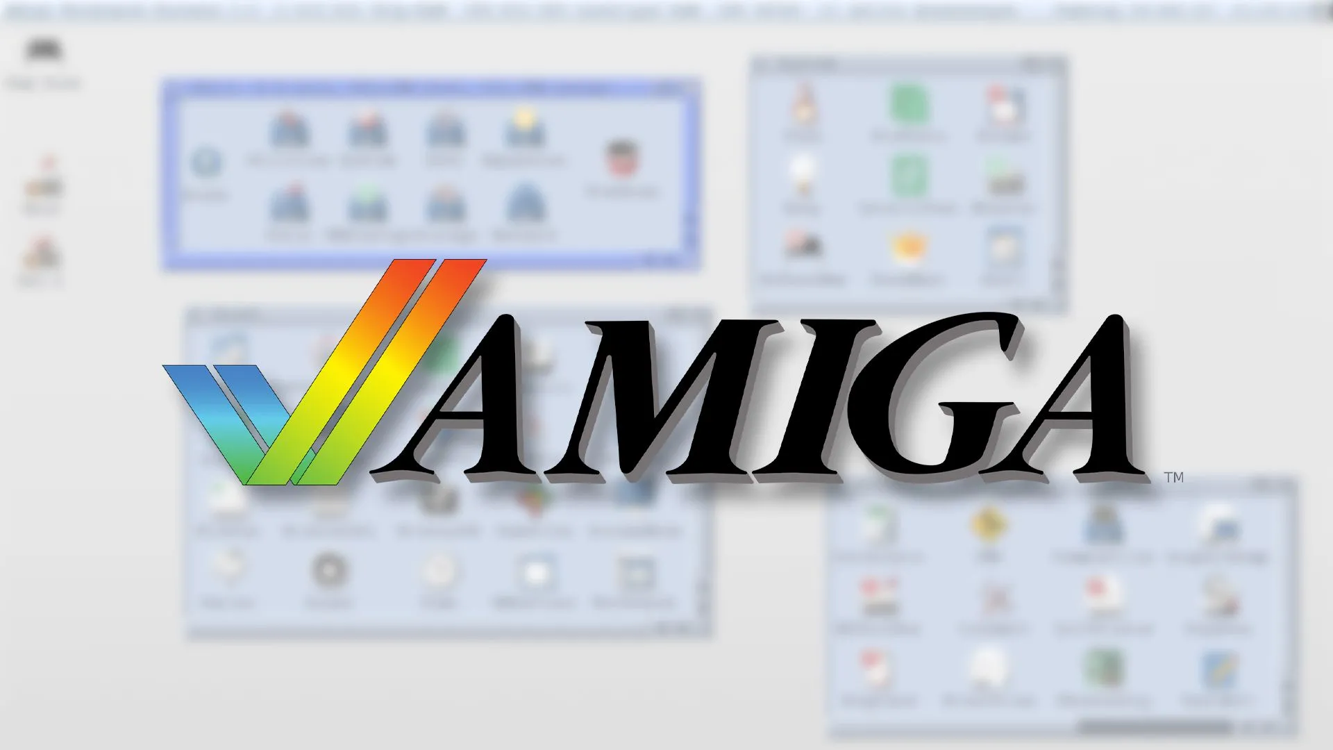 Màn hình máy tính với giao diện đồ họa cổ điển của AmigaOS 3.2, thể hiện sự trở lại của hệ điều hành huyền thoại.