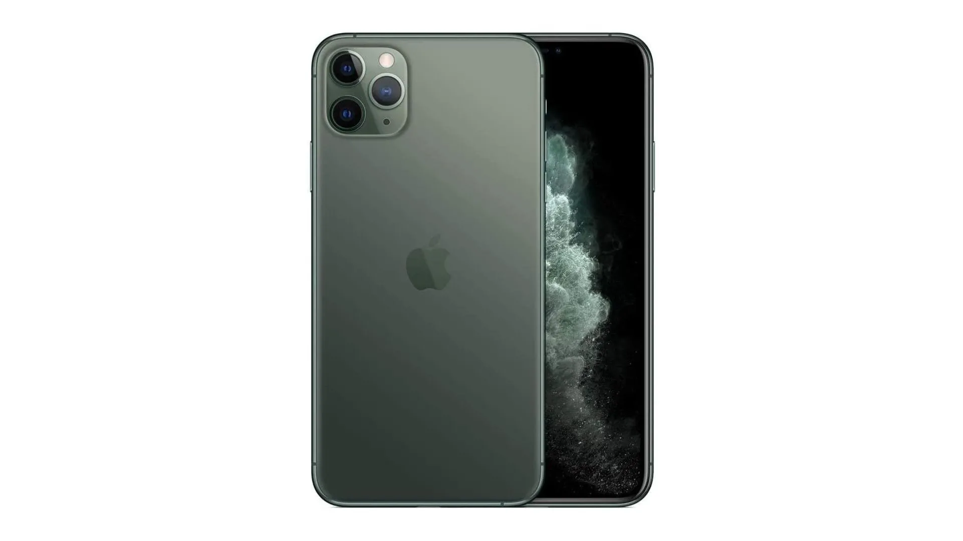 Màu Midnight Green (Xanh Nửa Đêm) đặc trưng của iPhone 11 Pro, một sắc thái xanh đậm tinh tế.