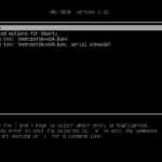 Menu khởi động GRUB trên Ubuntu hiển thị các tùy chọn hệ điều hành.