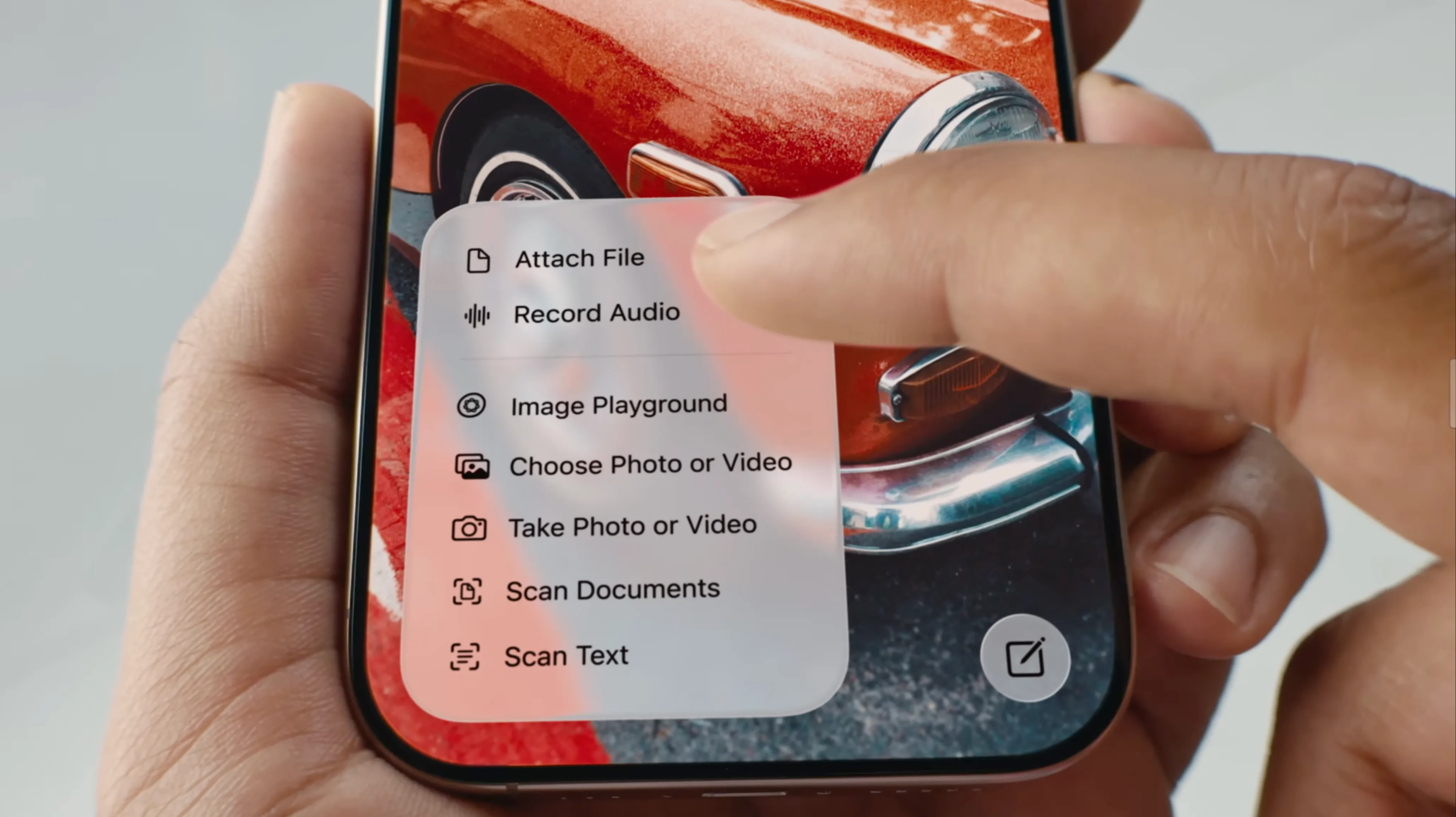 Menu ngữ cảnh được mở rộng trên iOS 26, giúp truy cập nhanh các tùy chọn định dạng văn bản.