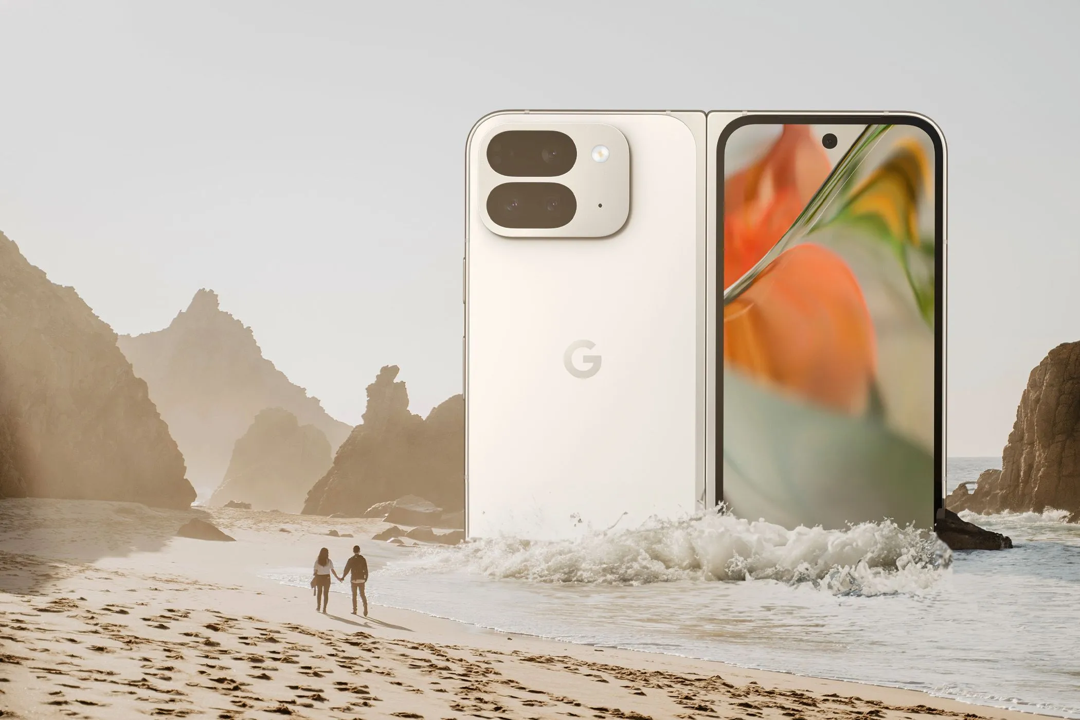 Minh họa điện thoại Google Pixel 9 Pro Fold với cụm camera sau đặc trưng