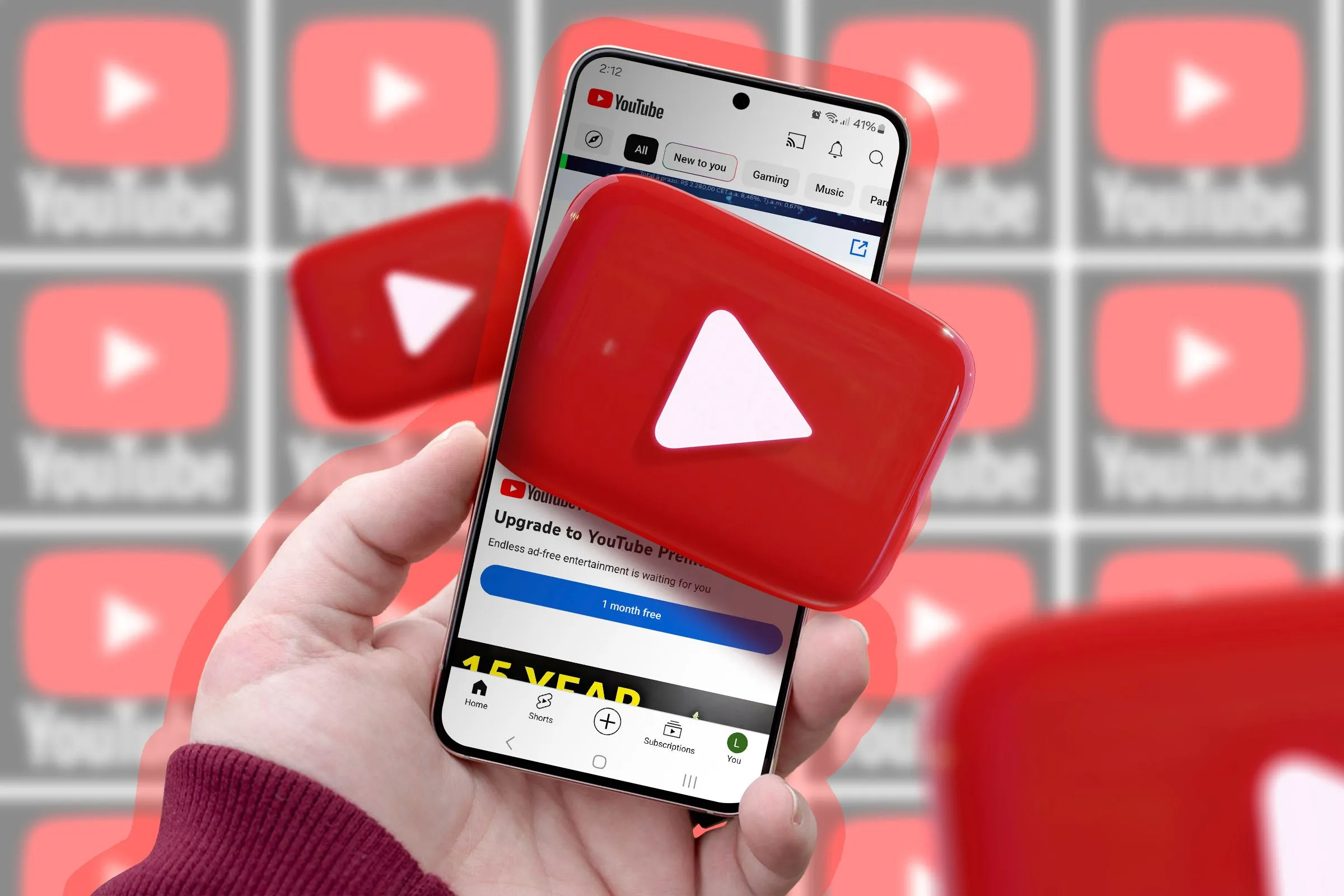 Minh họa tính năng bỏ phiếu playlist YouTube, thể hiện sự tương tác người dùng với ứng dụng trên điện thoại.